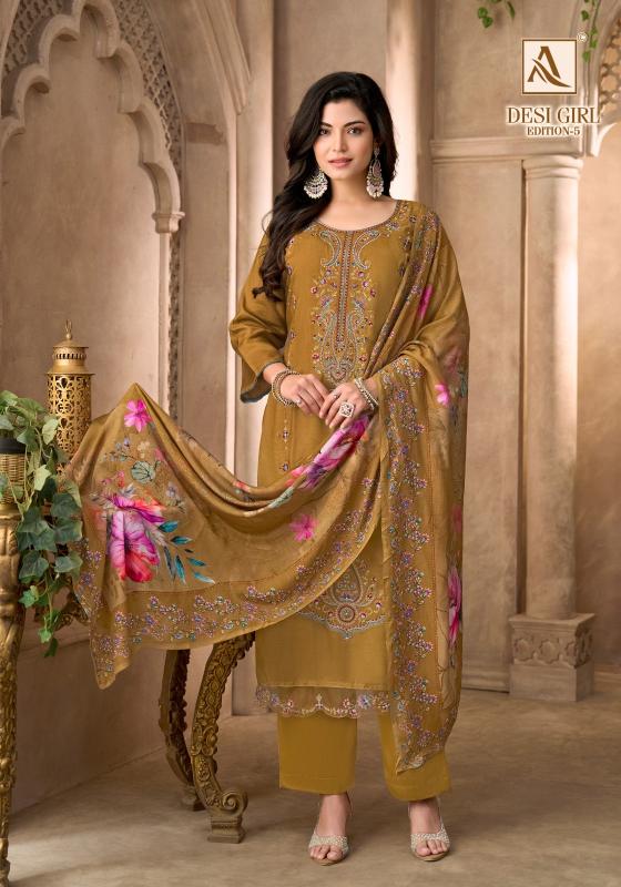 Alok suits desi girl vol-5 textiles wholesale dress material wholesale